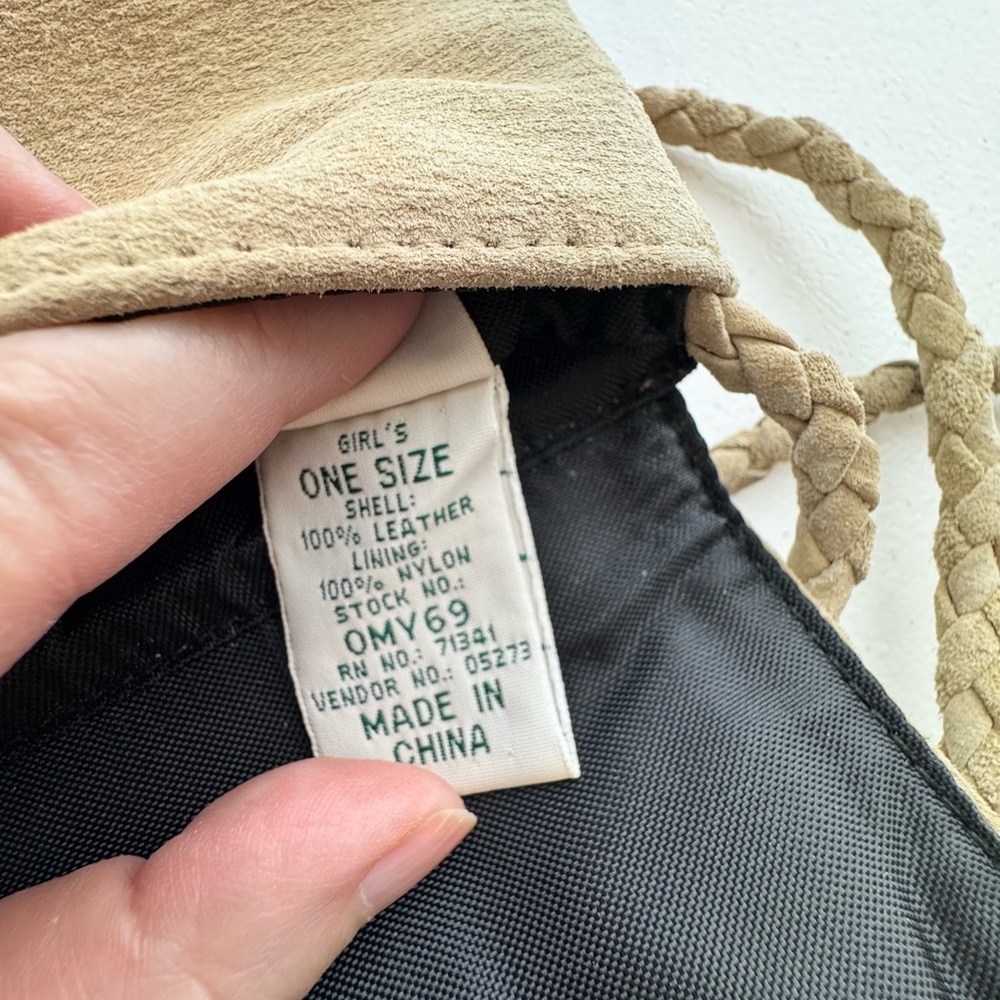 Vintage L.L. Bean Tan Suede Fringe Crossbody Bag Boho Western - Picture 6 of 10